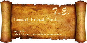 Tompai Erzsébet névjegykártya